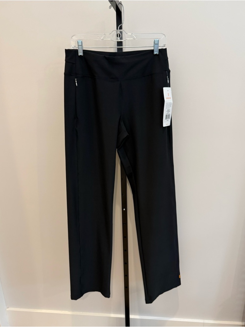 Lucy Medium Tall Black Athletic Zip-Pocket Pants